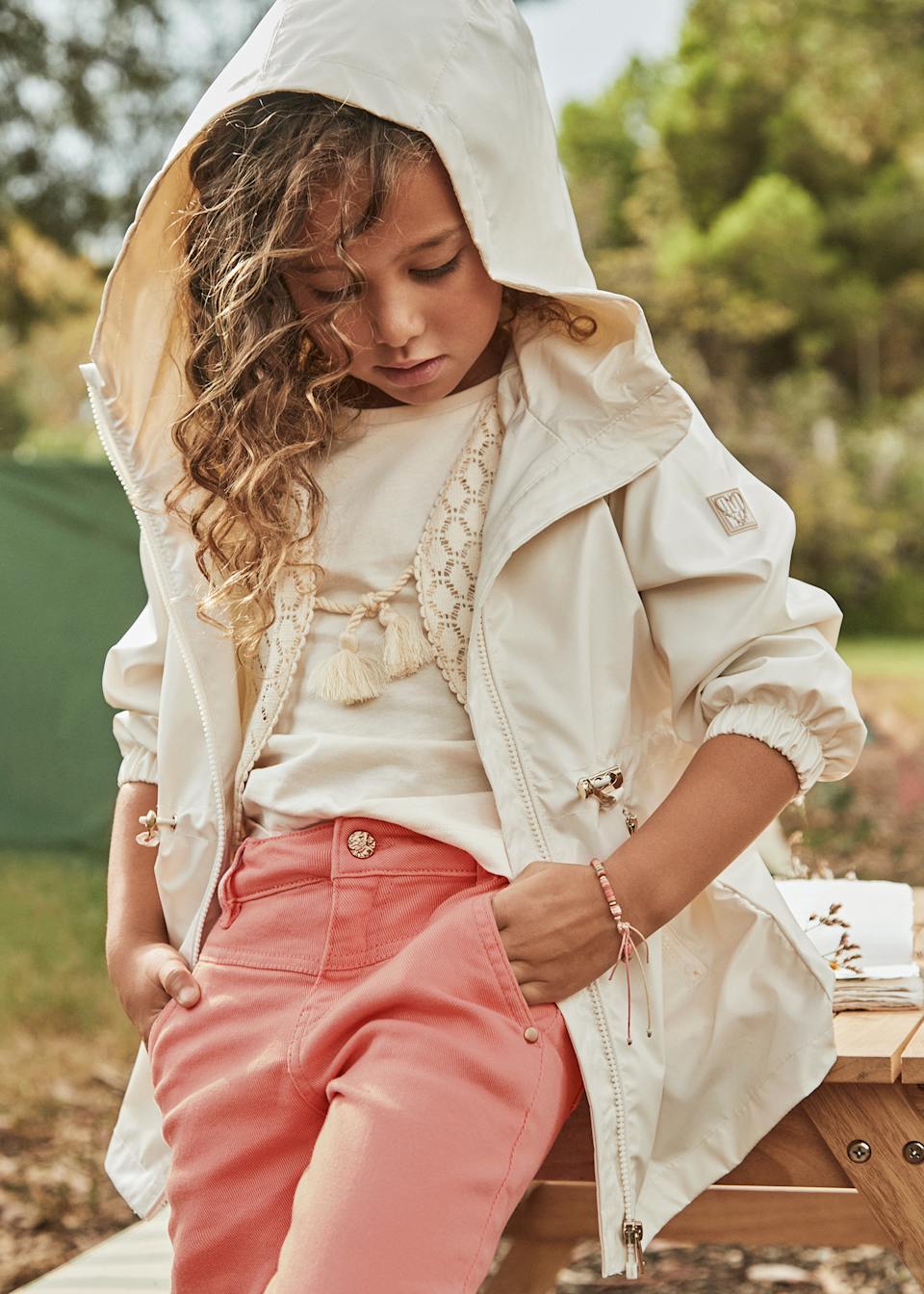 Veste coupe-vent à capuche fille