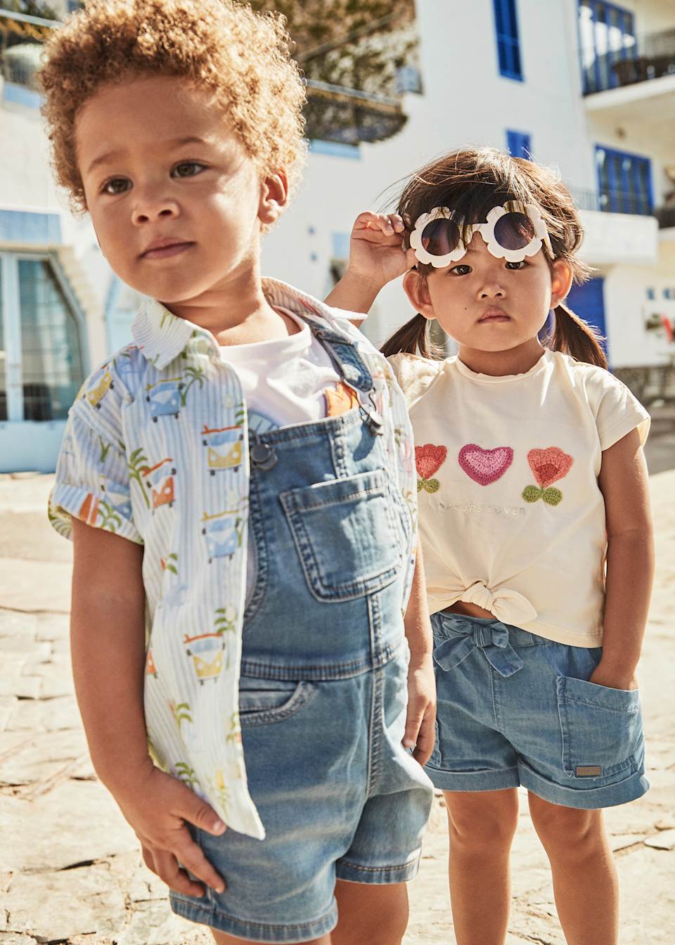 Baby short denim dungarees