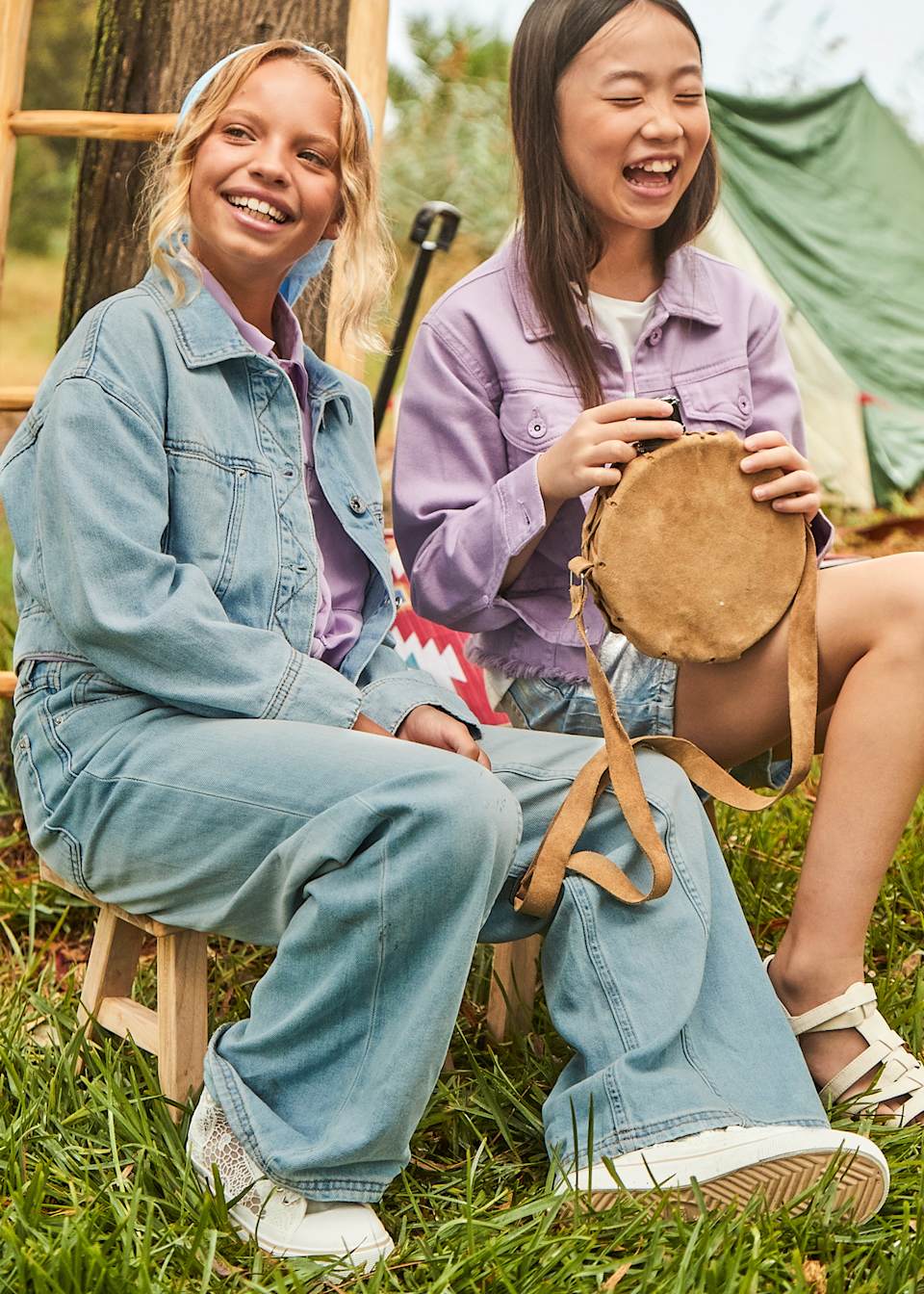 Pantaloni denim largi fata
