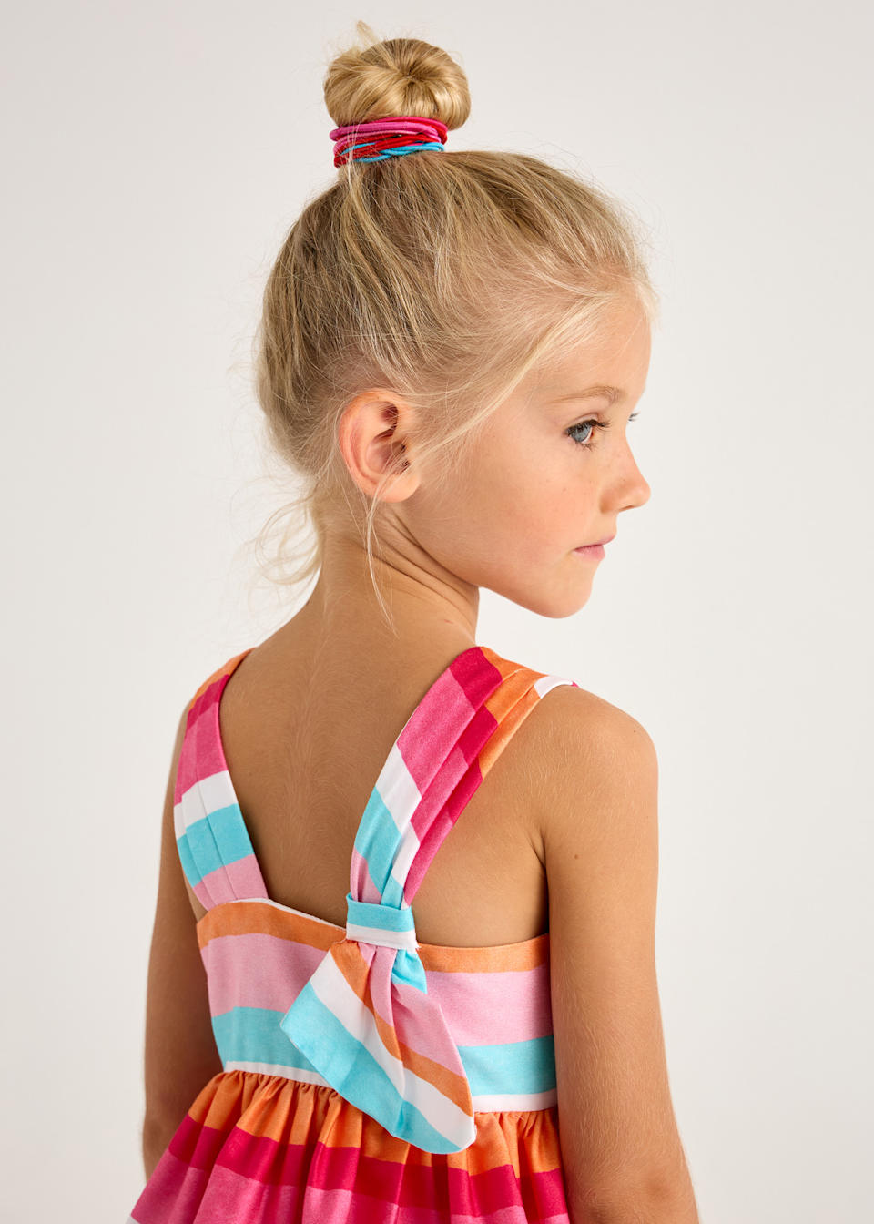 Robe à rayures asymétrique fille