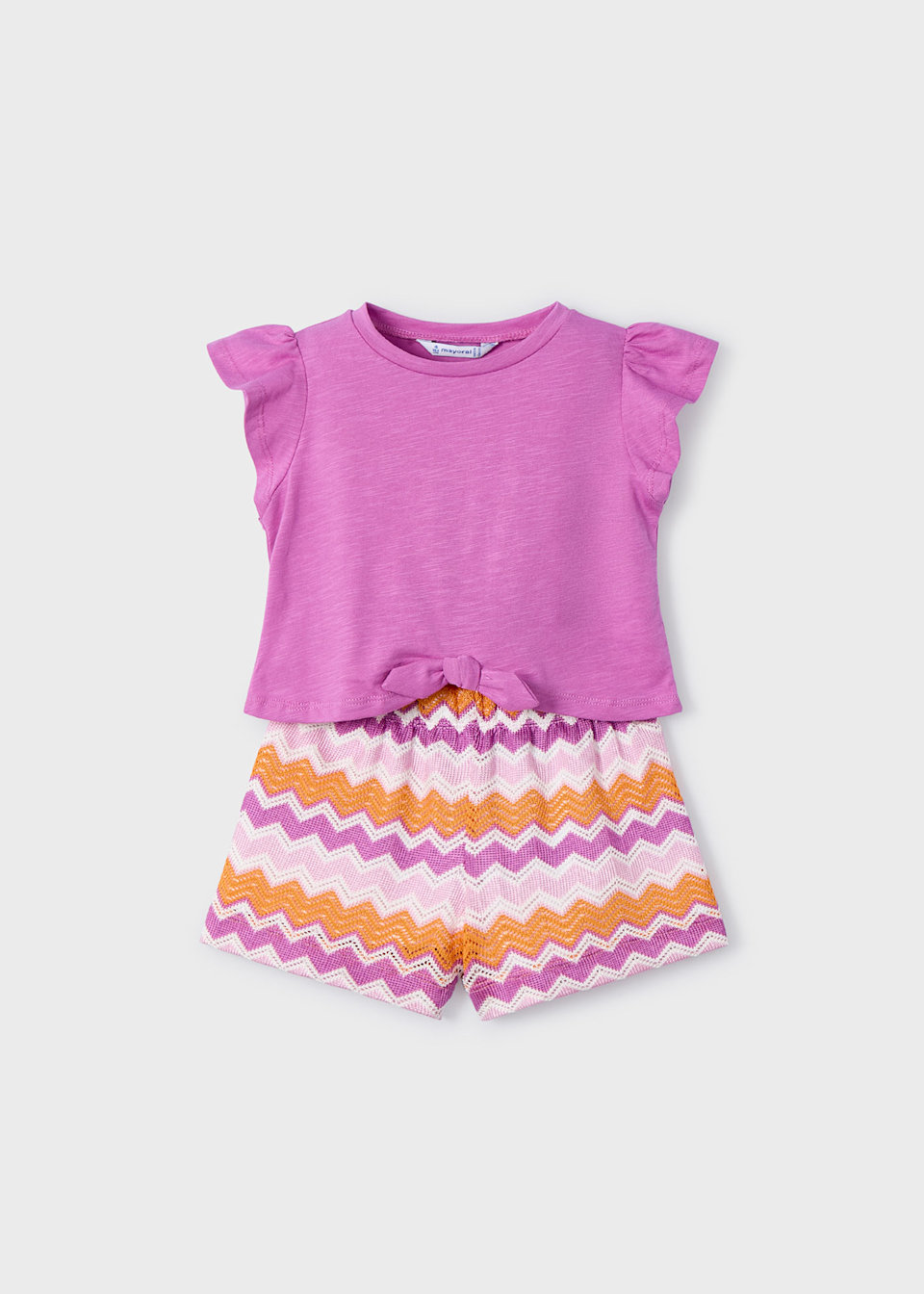 Girl zigzag shorts with top set