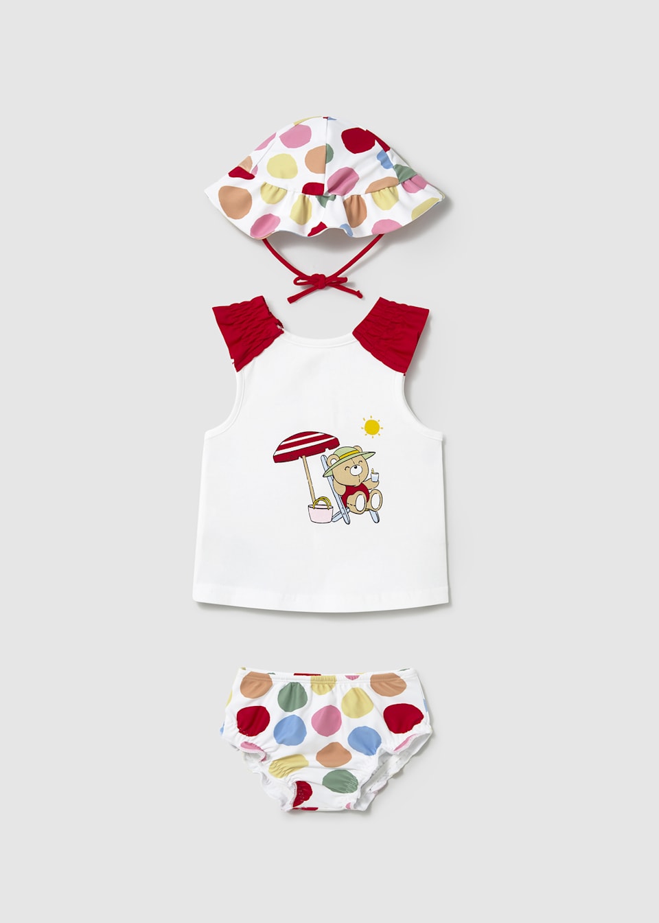 Set 3 piese de baie cu protectie solara nou-nascut