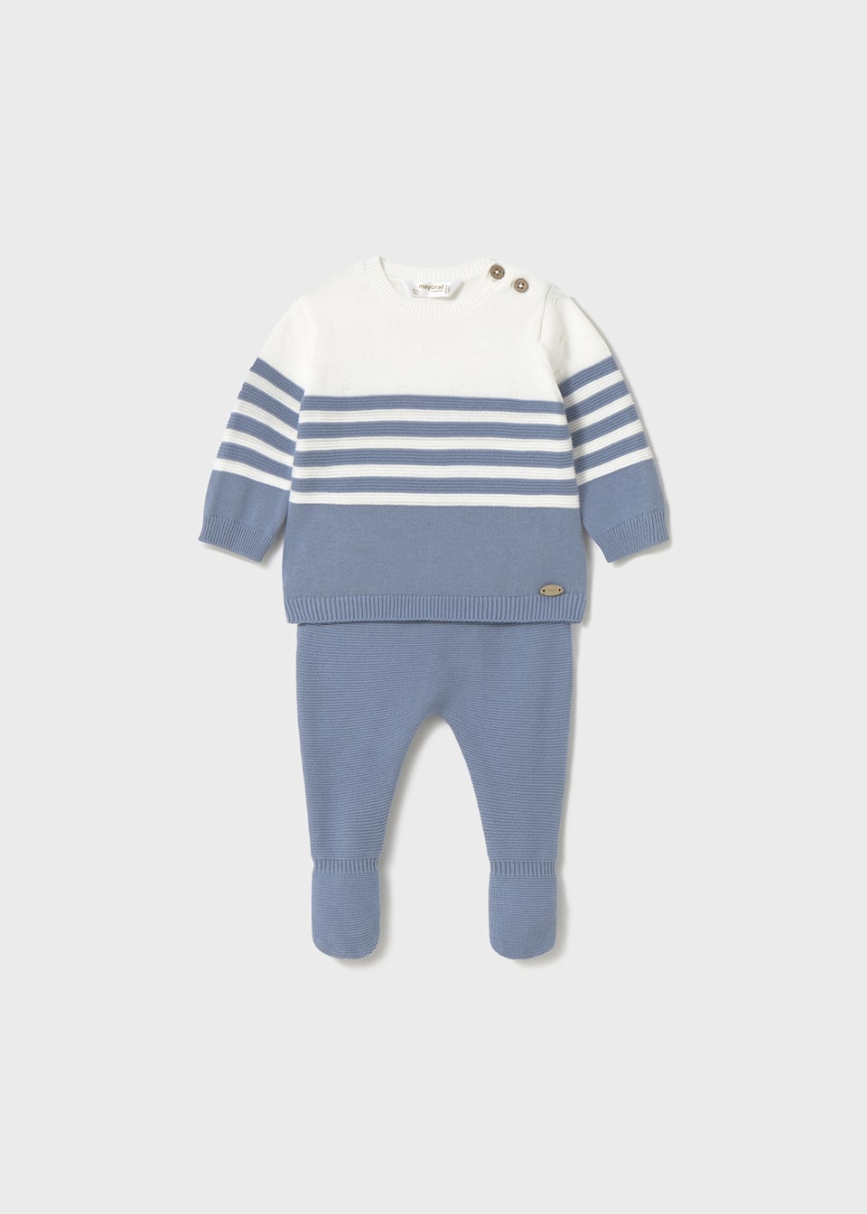 Newborn boy leggings and tricot jumper set