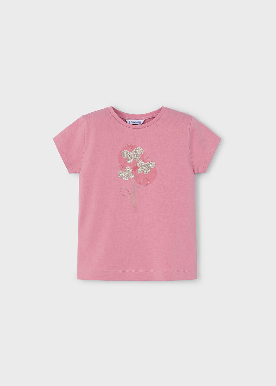 T-shirt basique à fleurs fille