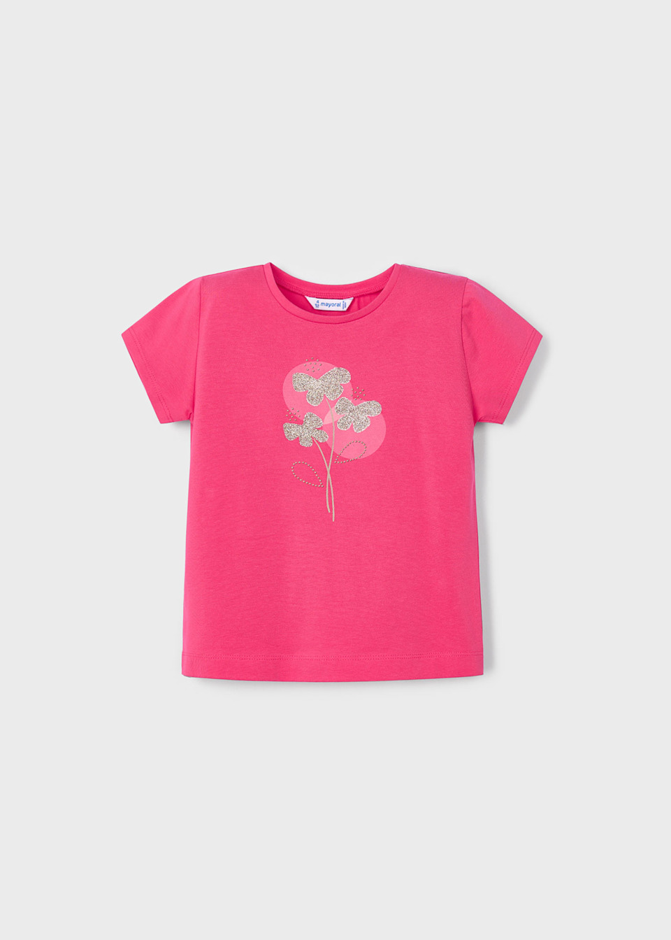 T-Shirt basic Blumen Mädchen