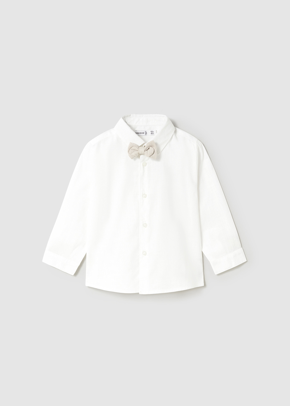 Camisa manga larga con corbatín bebé
