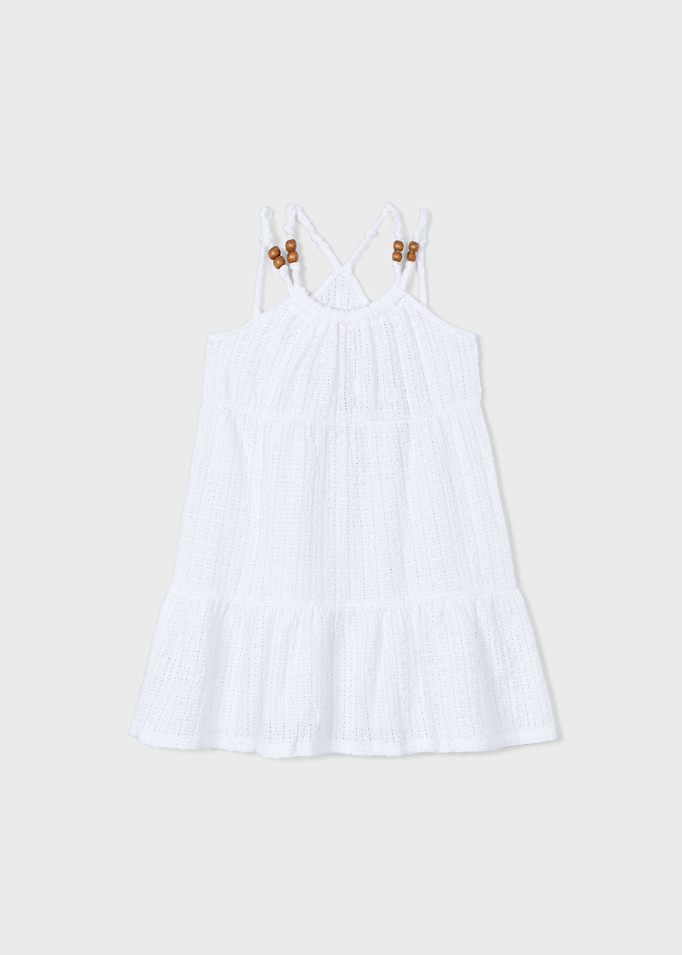 Vestido perforado abalorios niña
