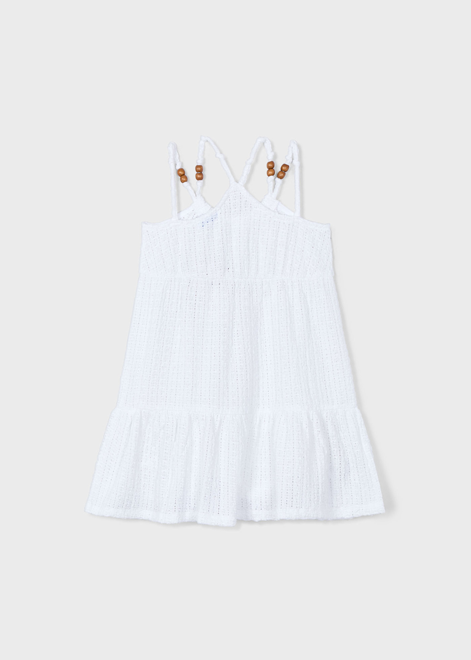 Vestido perforado abalorios niña