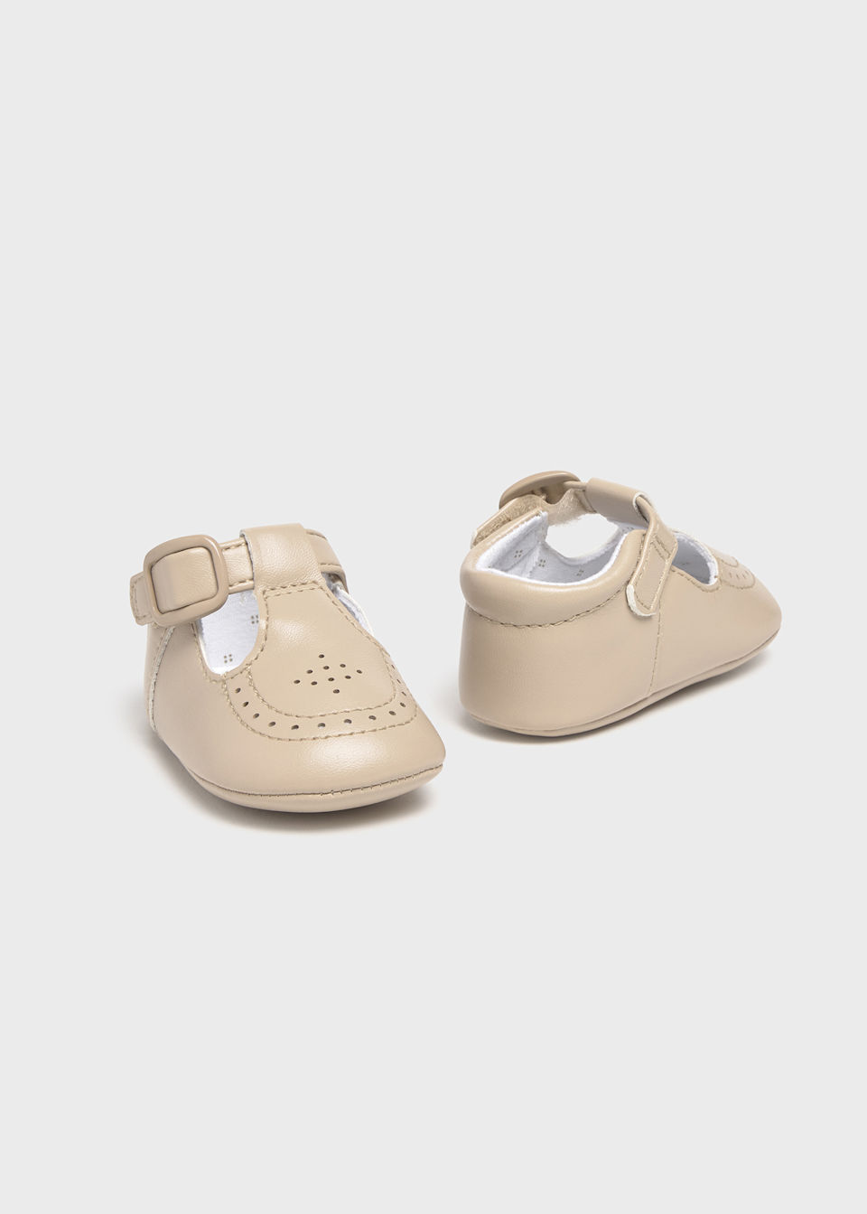 Newborn boy openwork t-bar shoes
