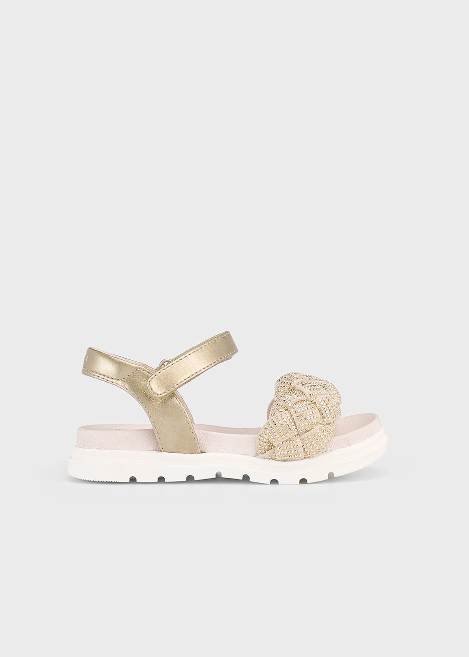 Girl decorative braided sandals