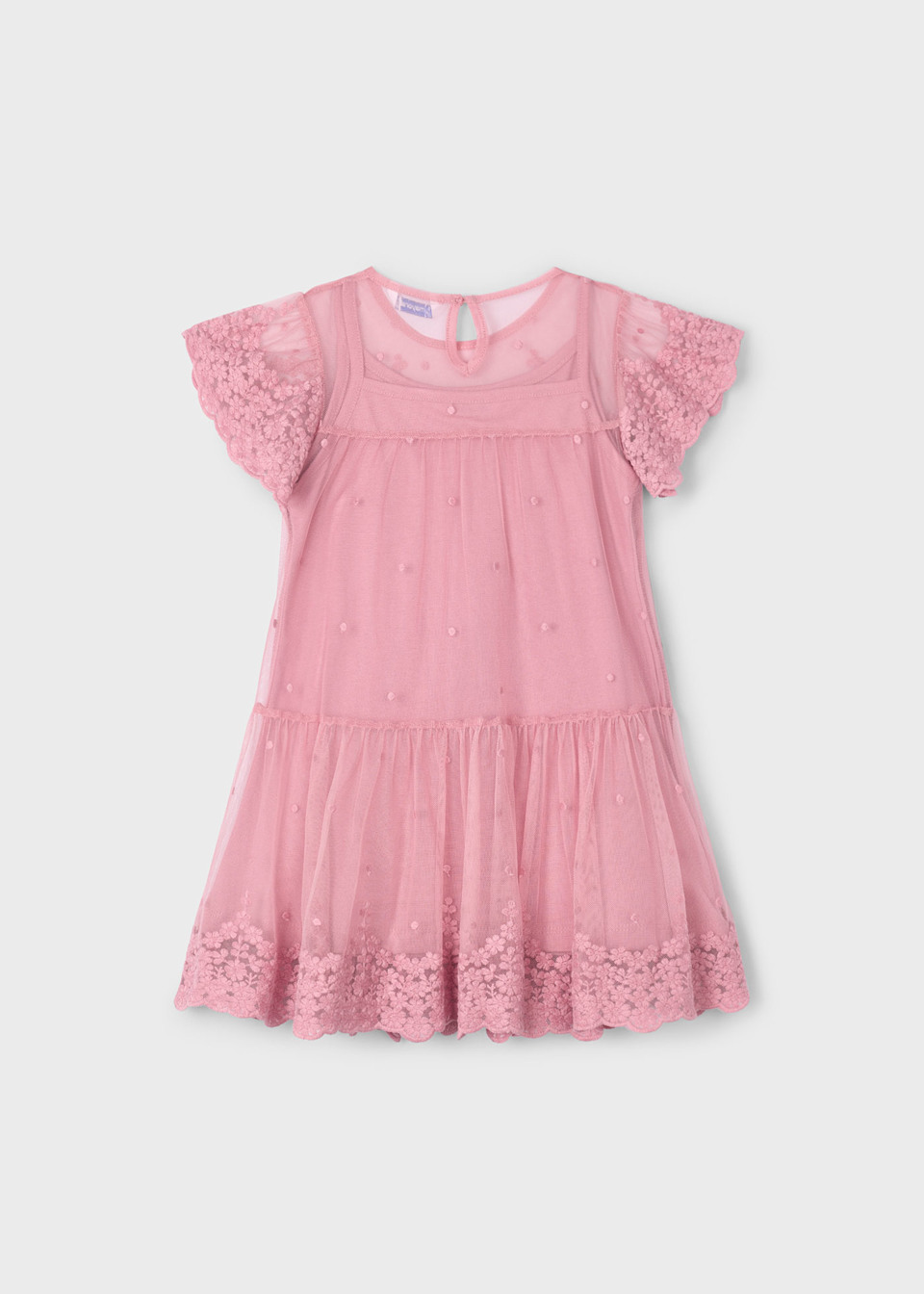 Vestido tul bordado niña