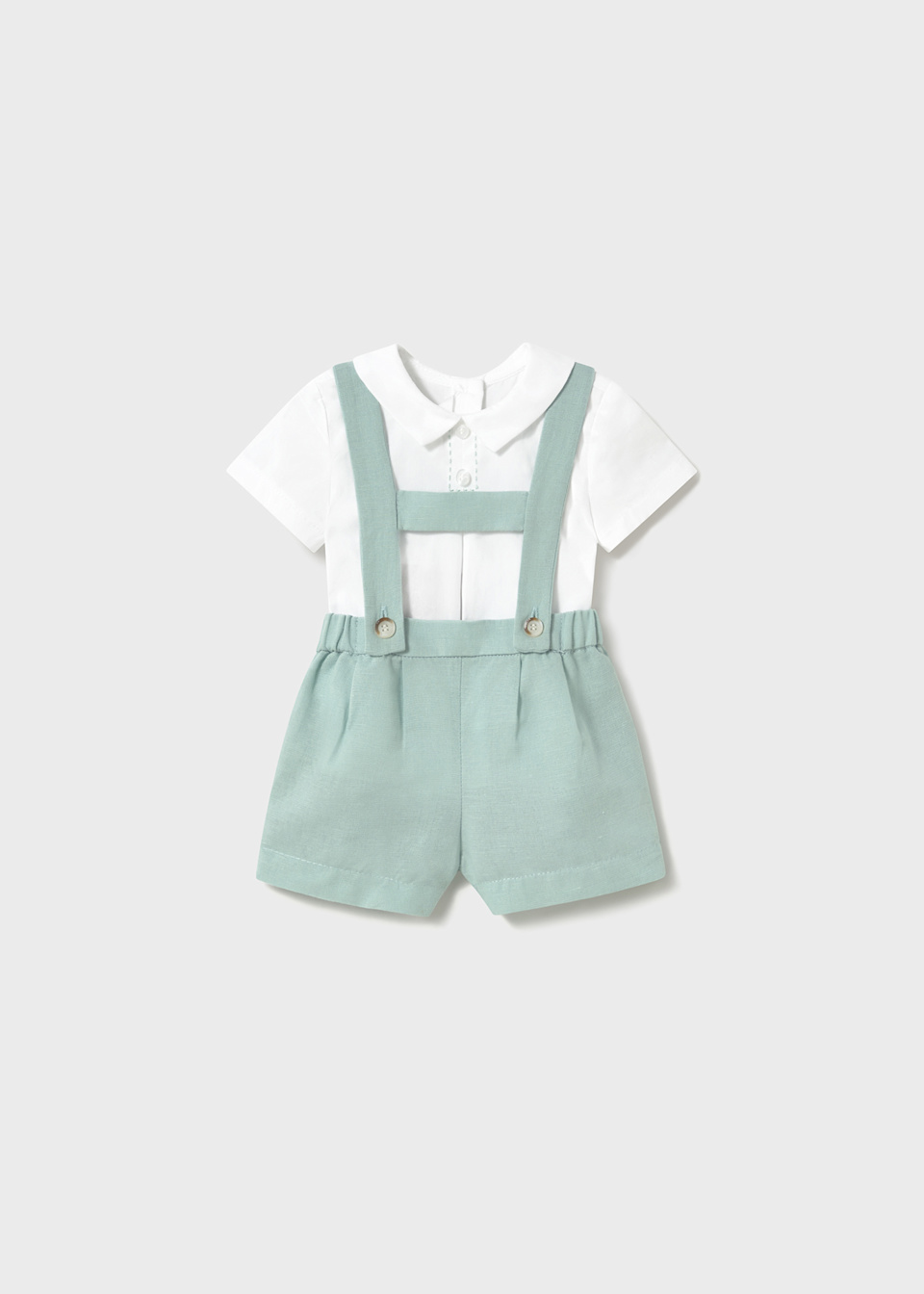 Newborn boy shorts with braces and t-shirt set