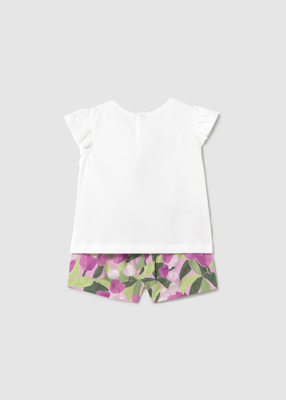 Conjunto short floral y playera bebé