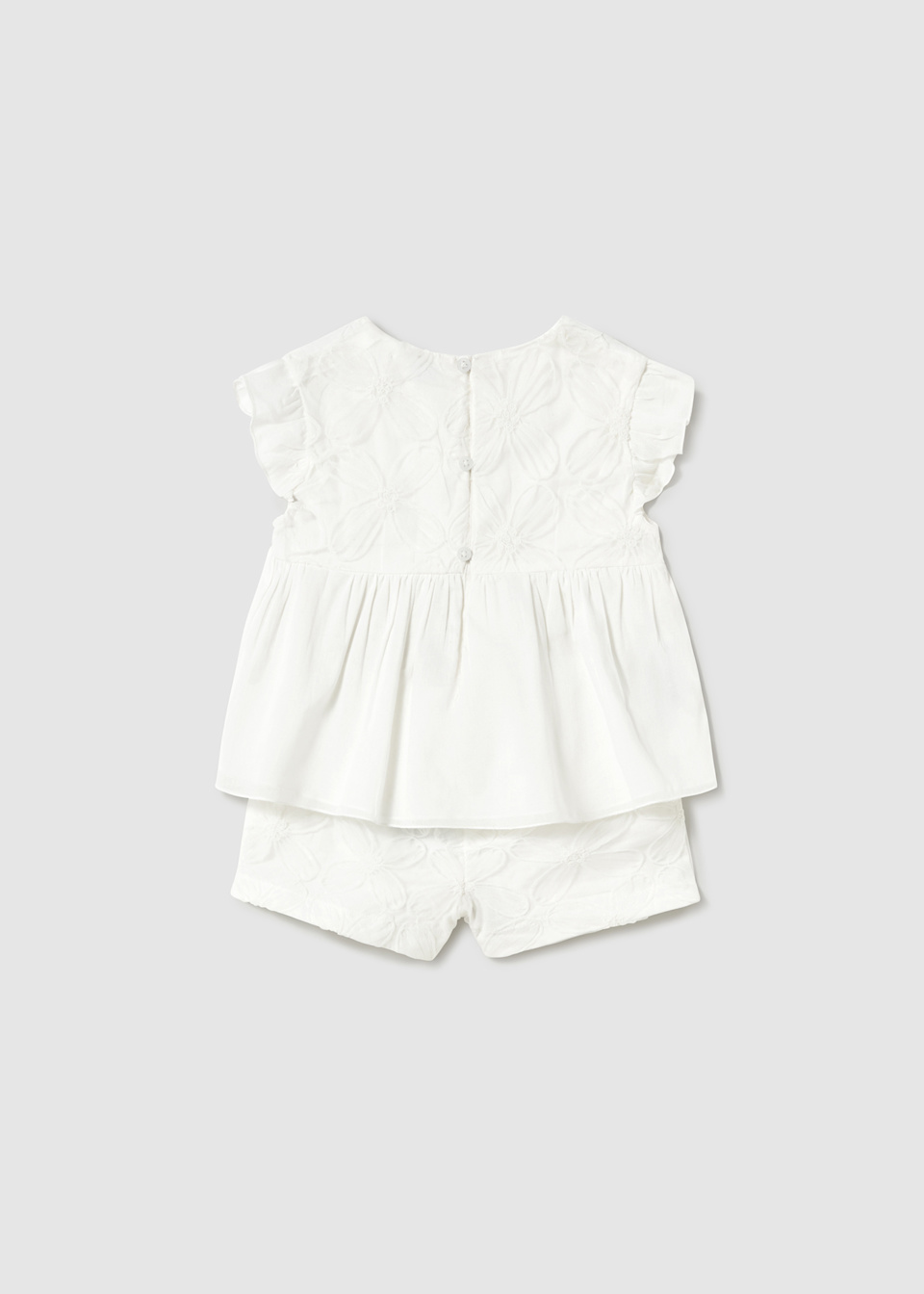 Conjunto short y blusón tul bordado bebé