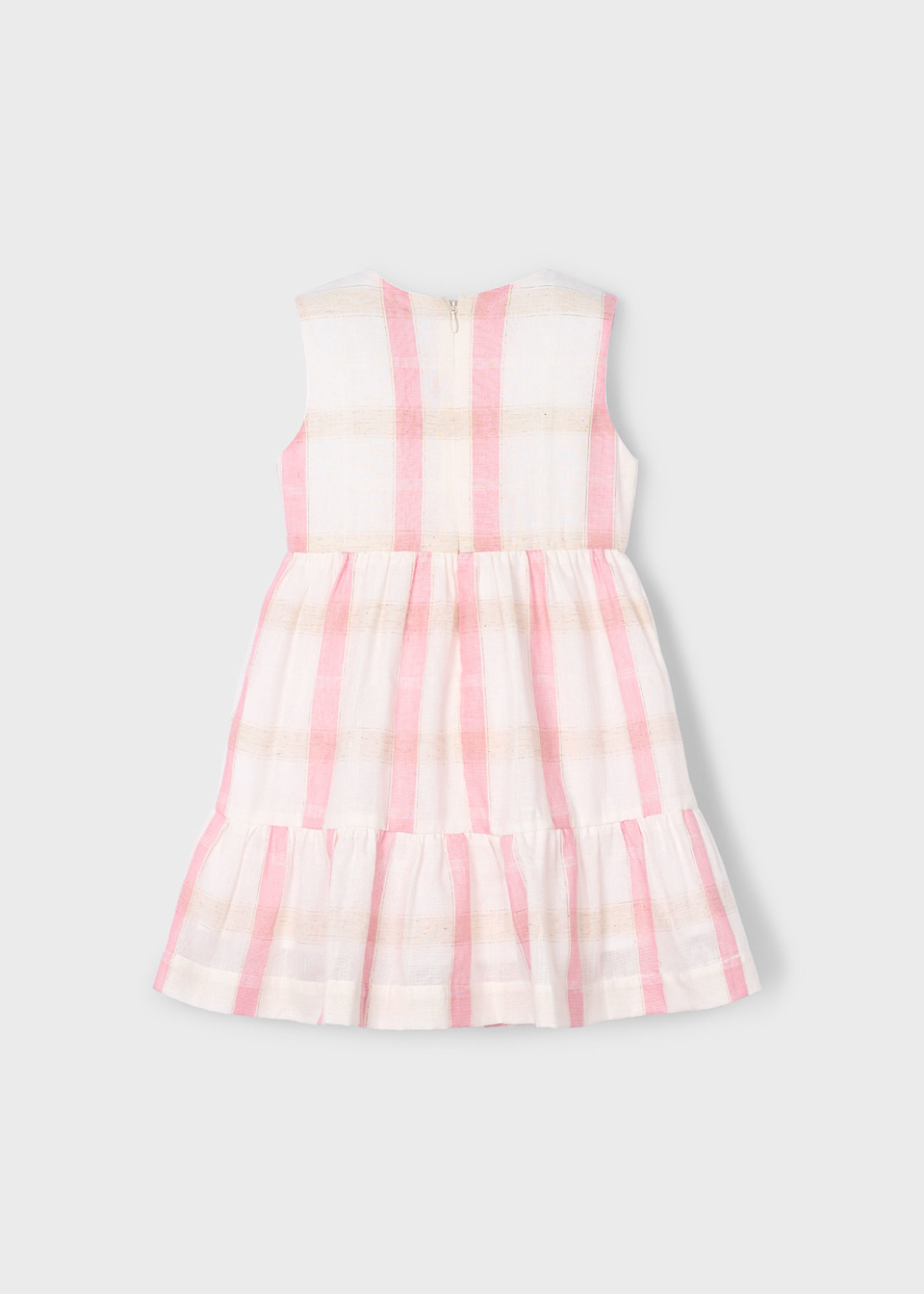 Vestido cuadros con lino niña