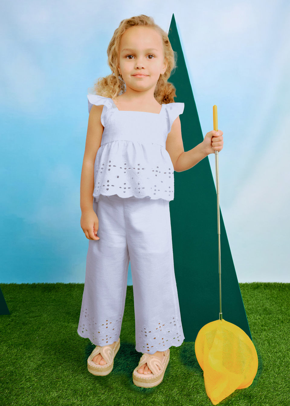 Ensemble pantalon et top ajouré fille