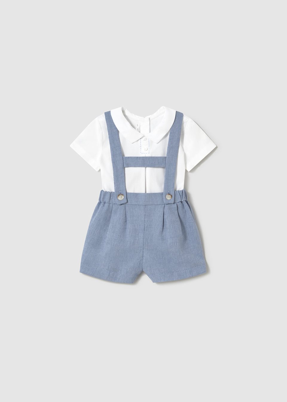 Newborn boy shorts with braces and t-shirt set