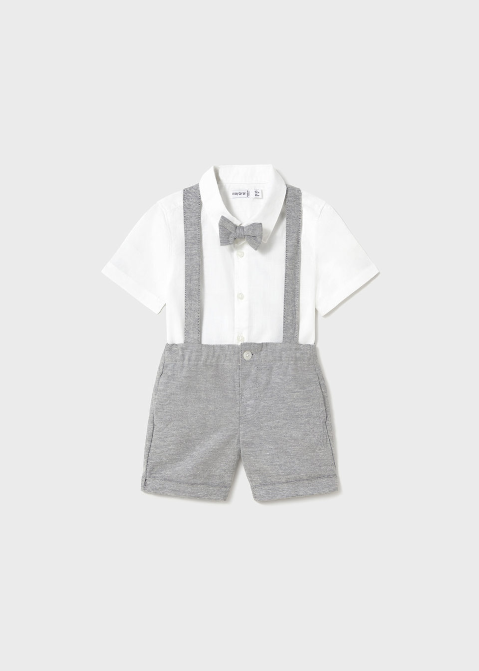 Conjunto bermuda y camisa con corbatín bebé