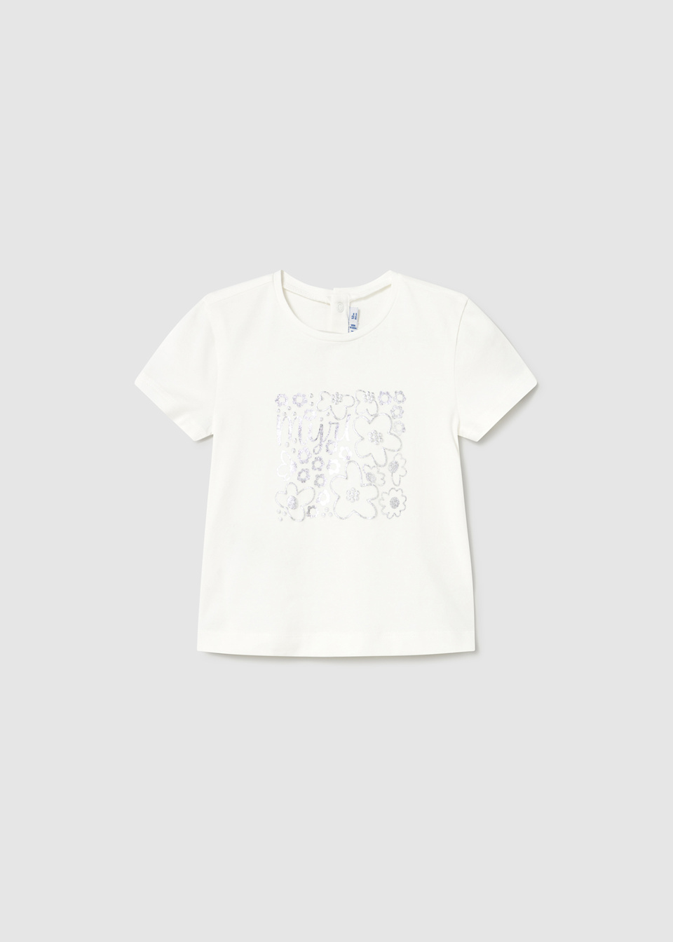 Playera básica dibujo metalizado bebé