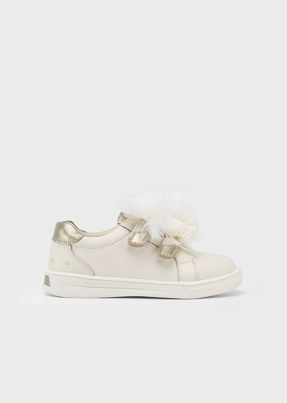 Girl leather flower trainers