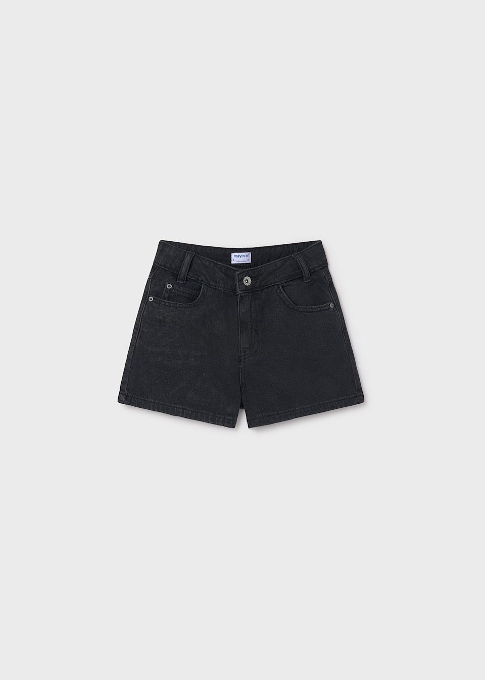 Pantaloni scurti denim talie inalta fata