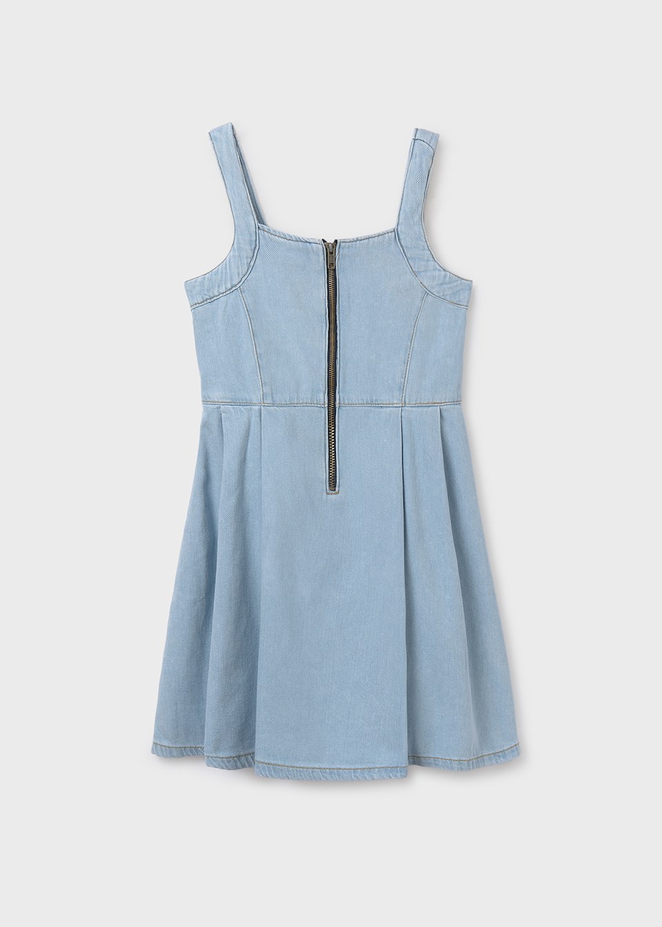 Rochie denim cu fermoar fata