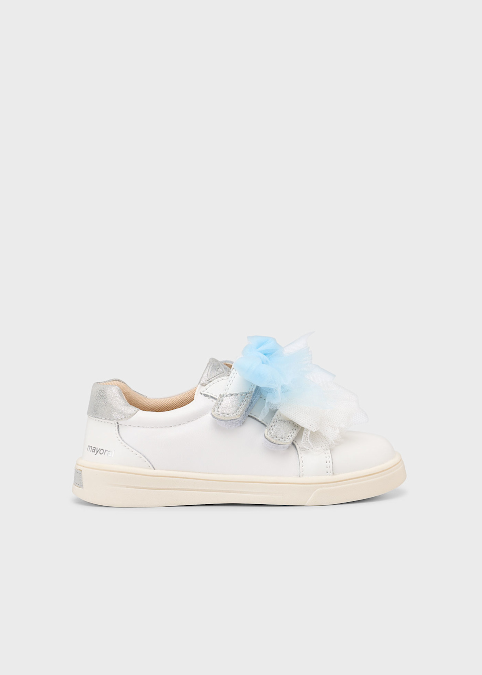 Buty sportowe ze skóry z kokardkami dla dziewczynki