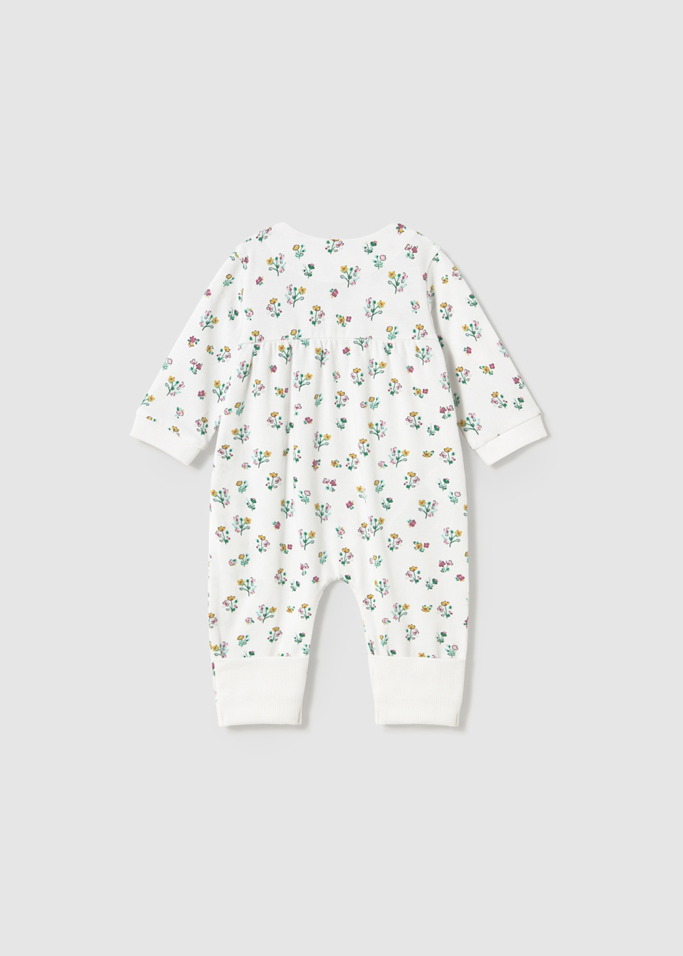 Newborn girl romper with foot covers