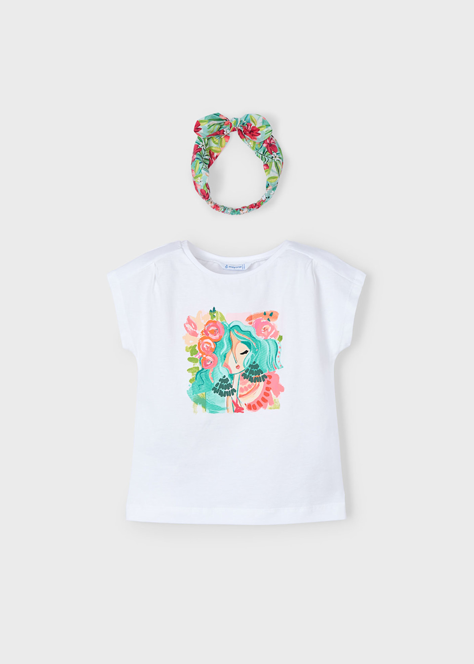 Girl print top with headband Girl print top with headband