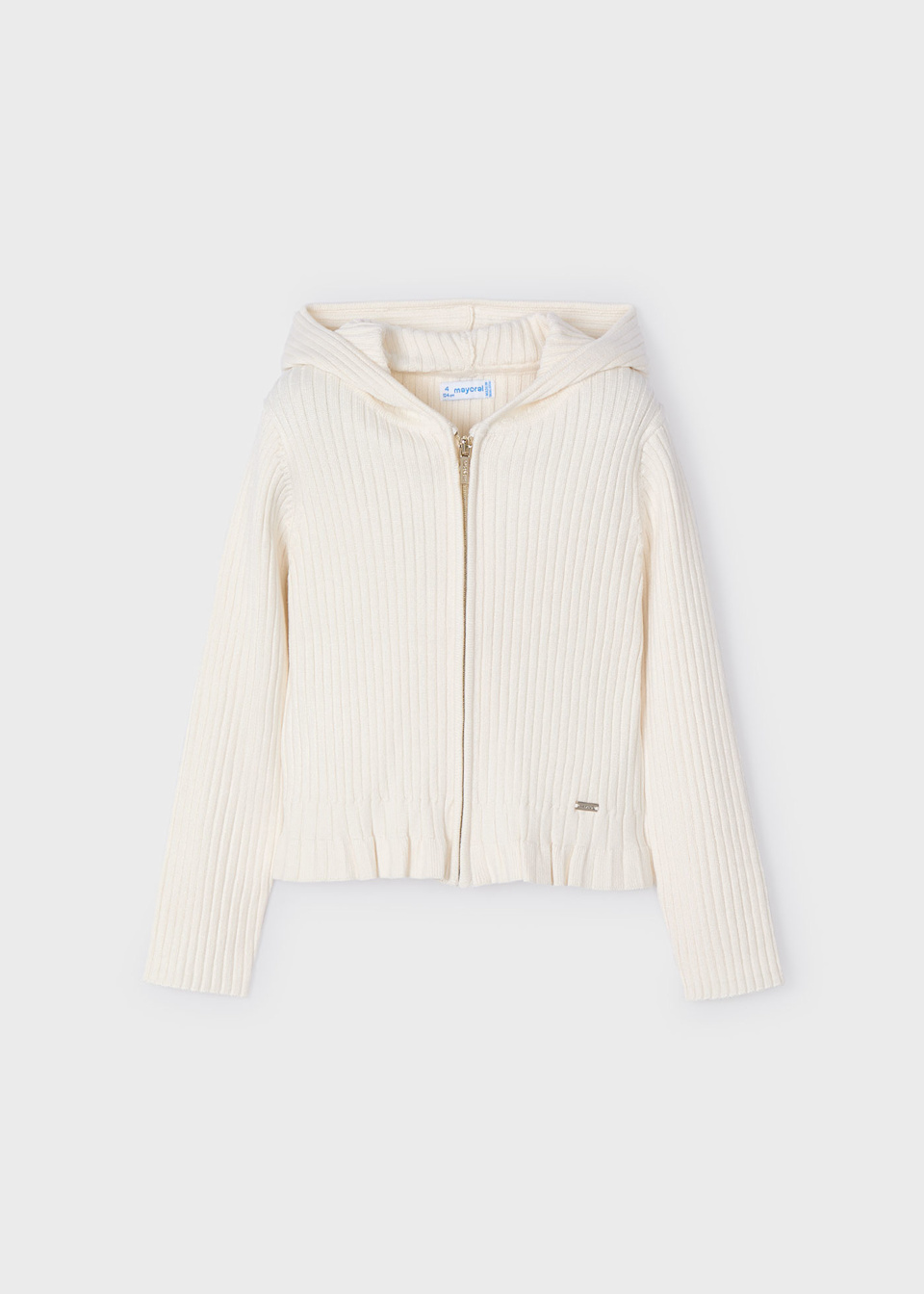 Suéter capucha tricot niña