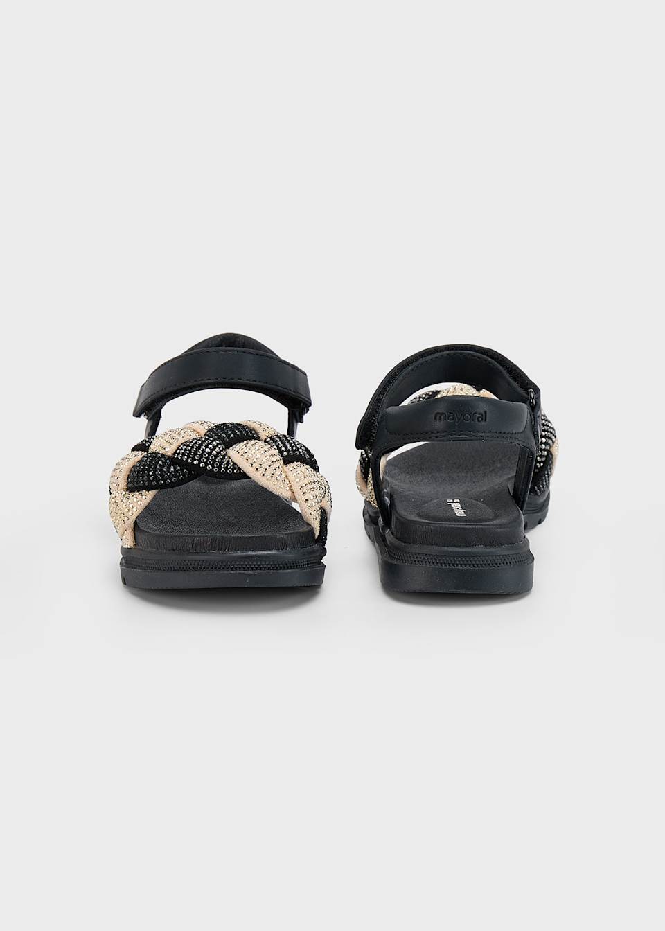 Girl decorative braided sandals