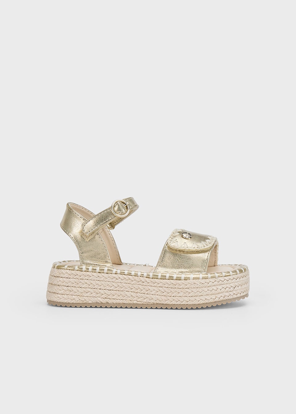 Jute Plateau Sandalen abgesteppt Mädchen