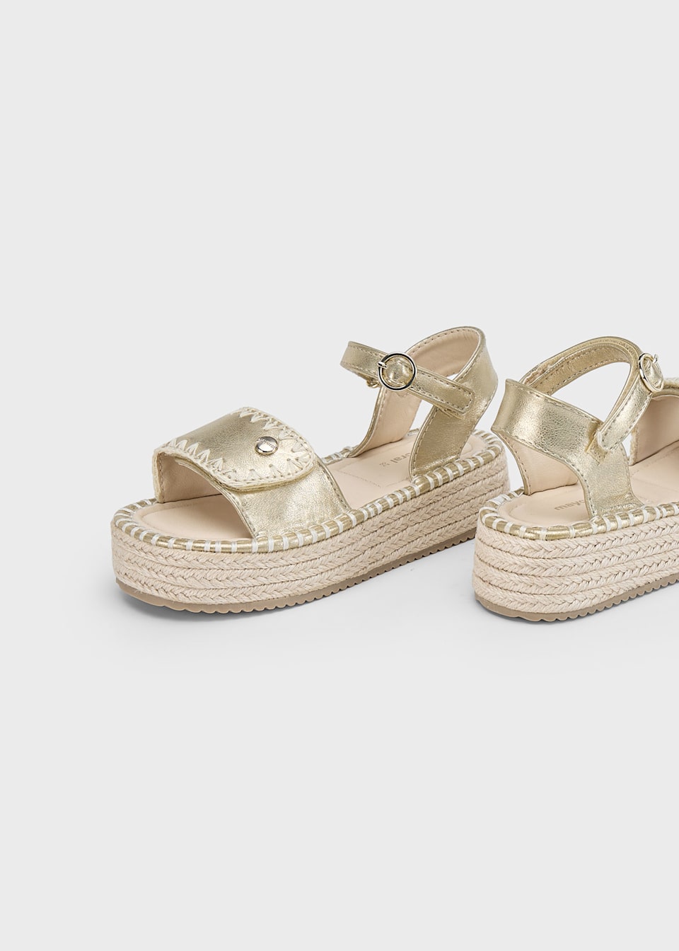 Jute Plateau Sandalen abgesteppt Mädchen