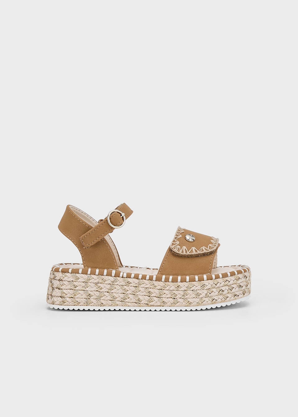 Jute Plateau Sandalen abgesteppt Mädchen
