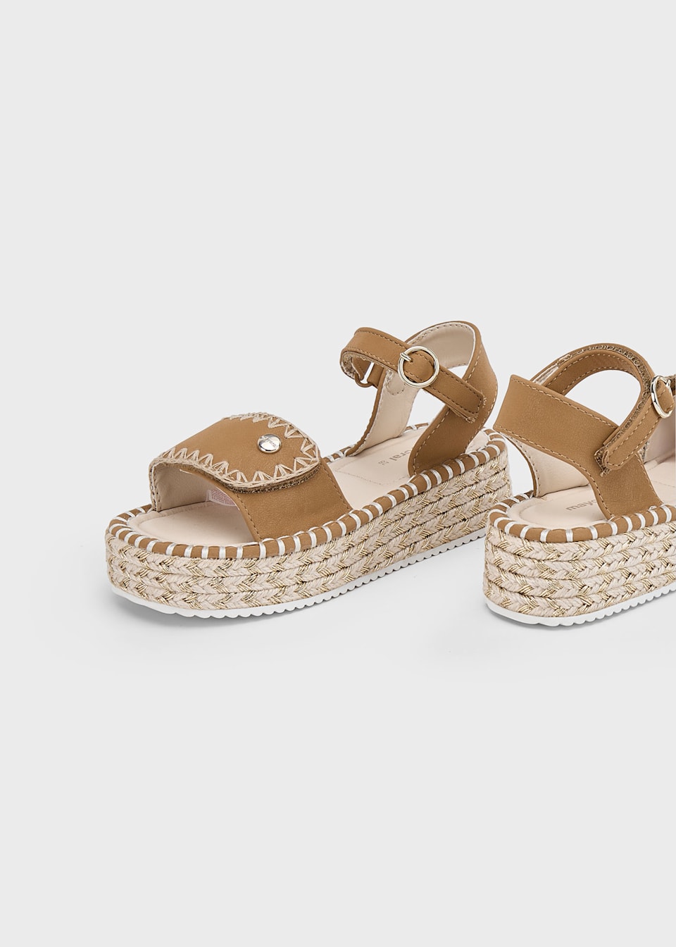 Jute Plateau Sandalen abgesteppt Mädchen