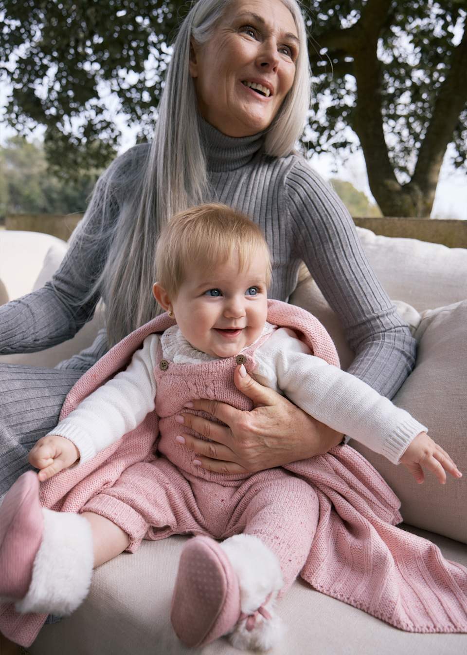 Newborn Girl Dungaree and Sweater Set