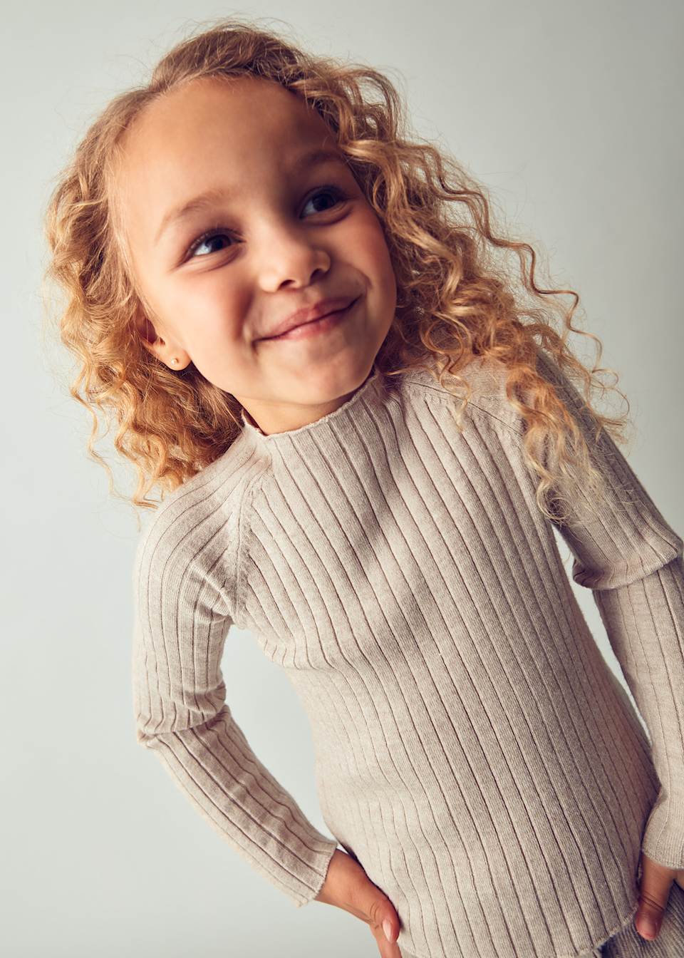 Girl Mock Neck Knit Sweater