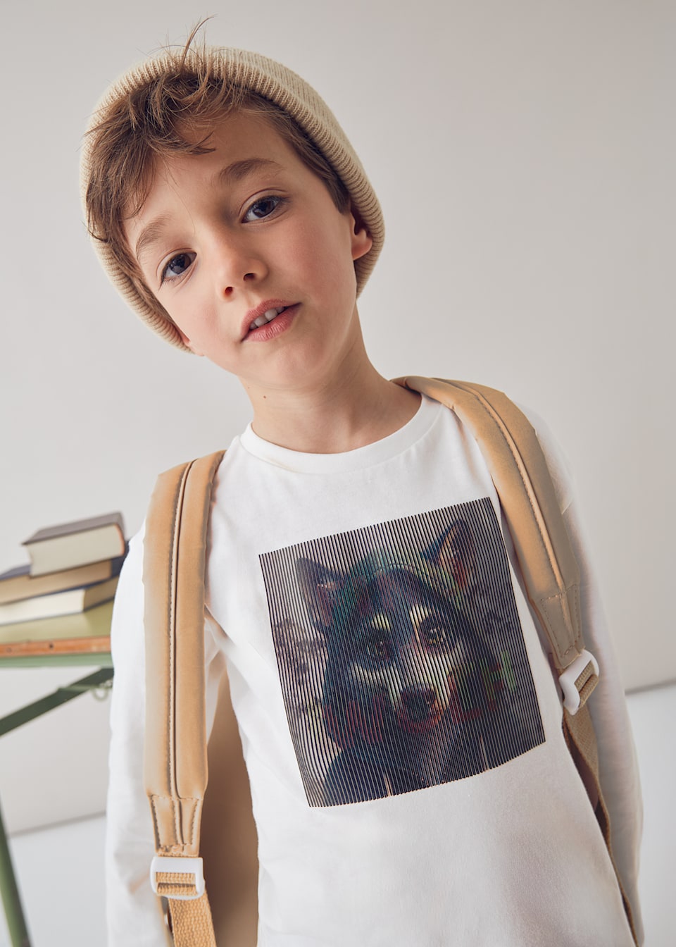 Boys long sleeved wolf shirt
