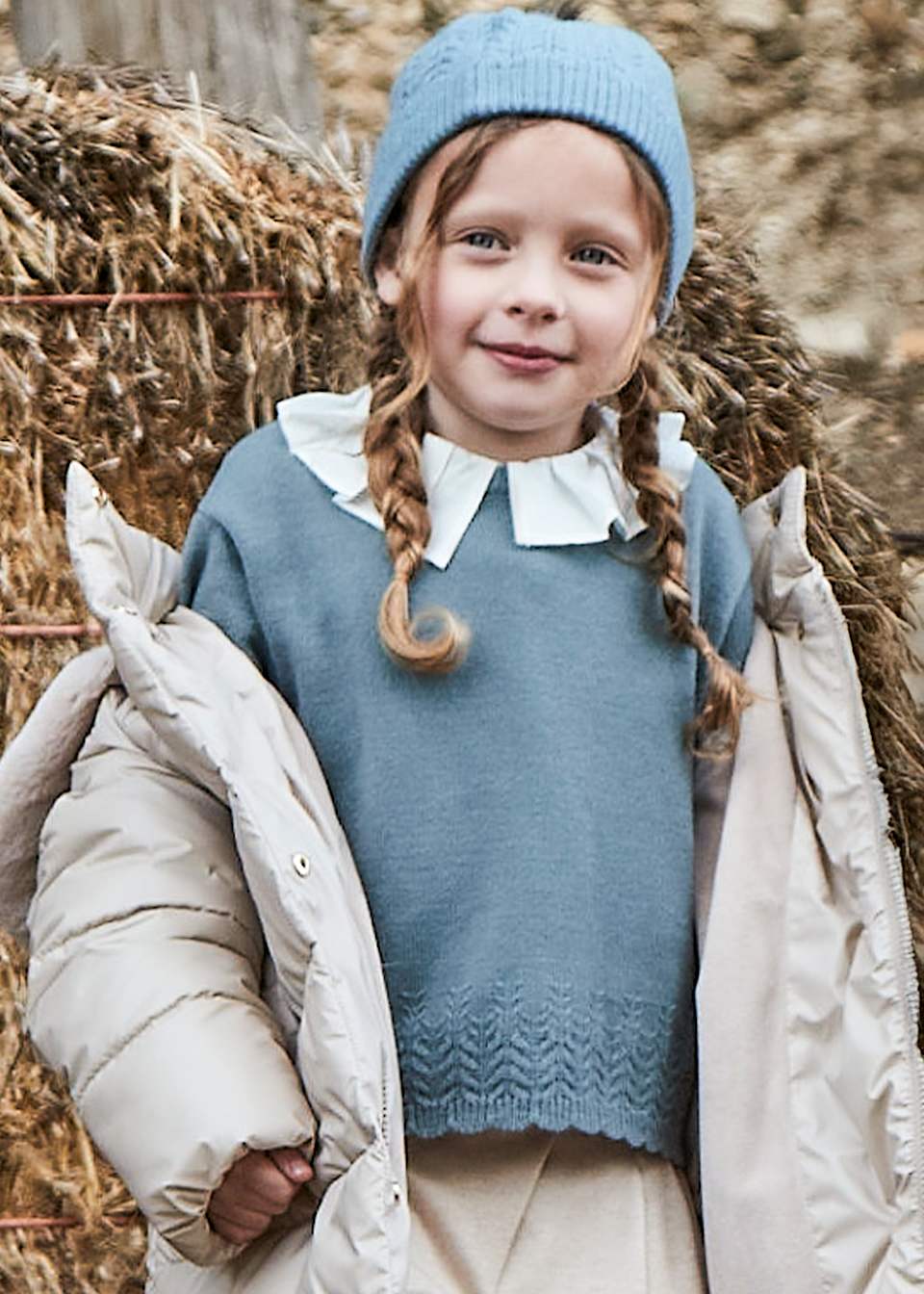 Girls plain knitted jumper