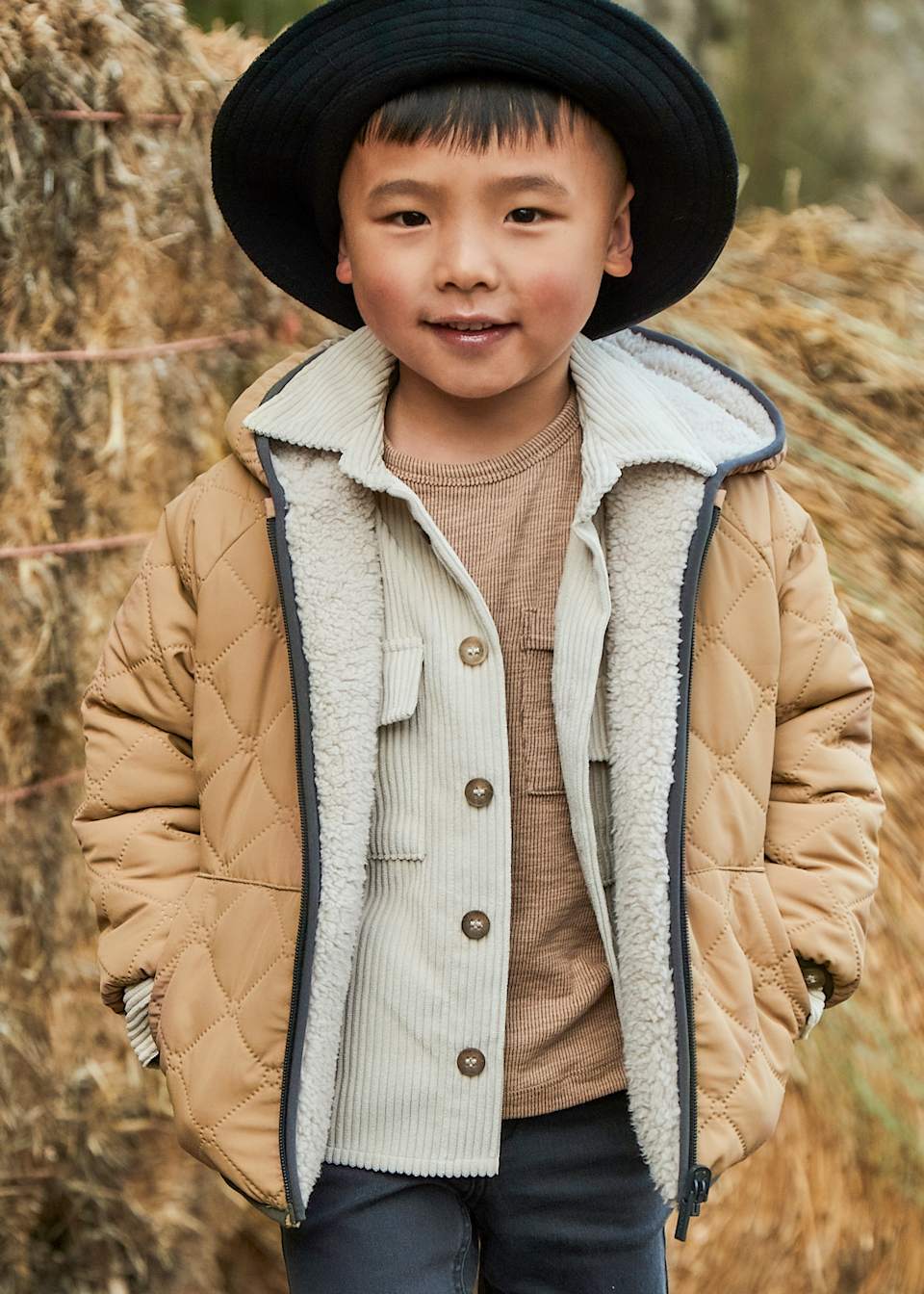 Children's unisex reversible sheepskin coat
