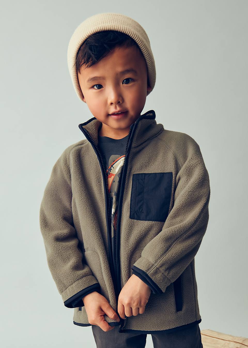 Boys zip-up polar jumper