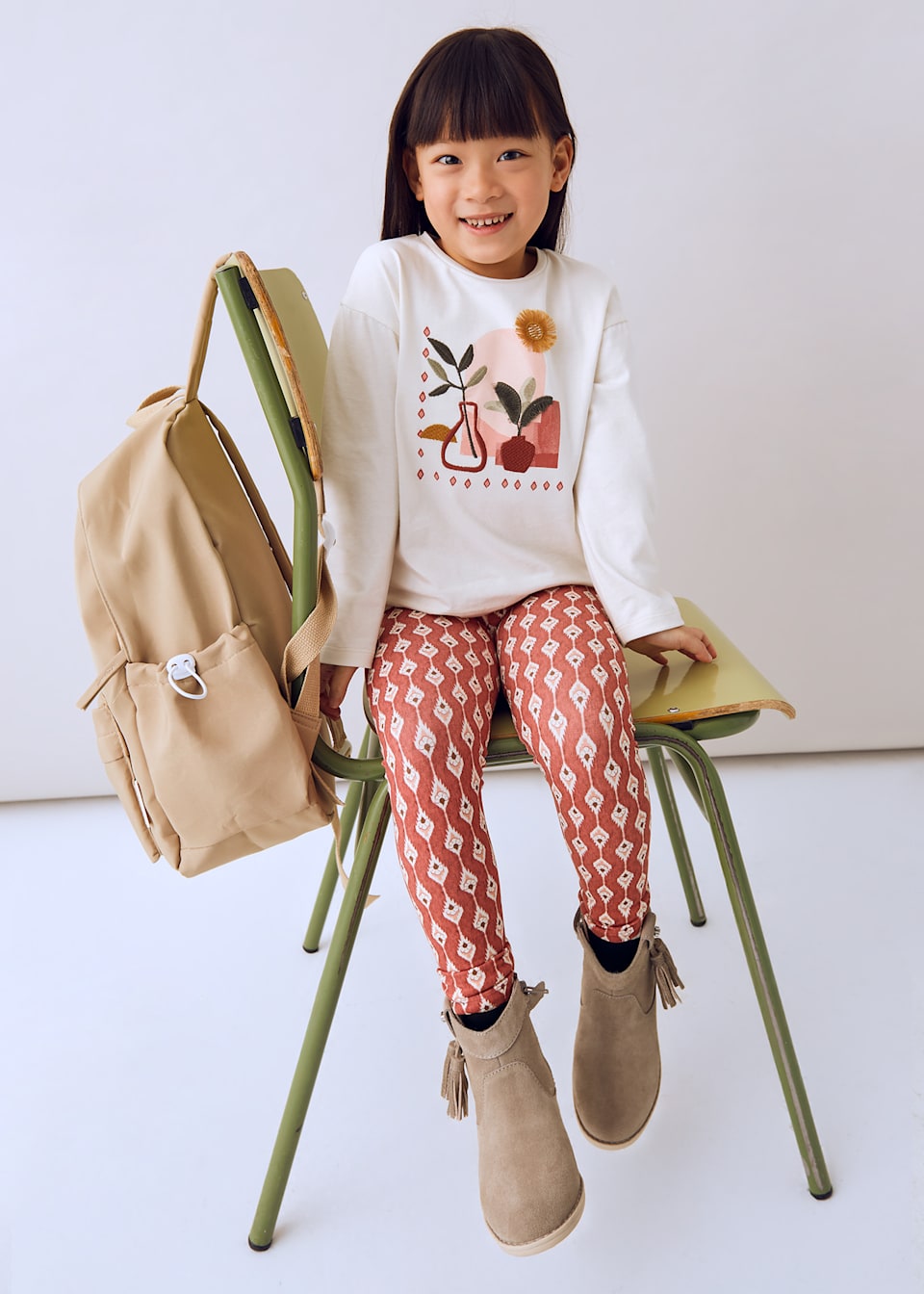 Conjunto legging estampado y playera niña