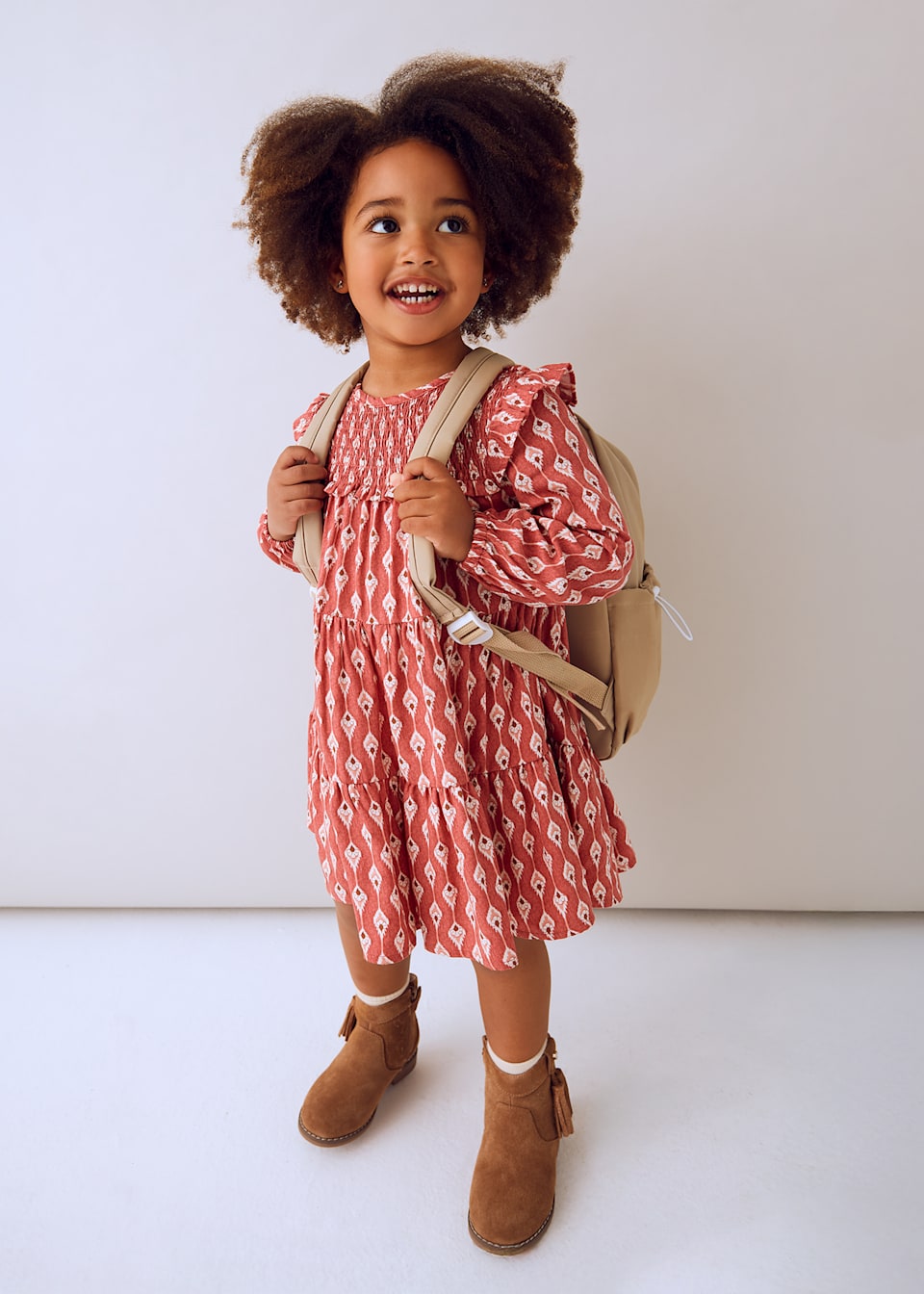 Vestido viella estampado niña