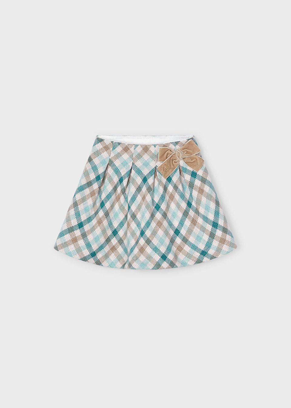 Girl Checked Skirt with Bow