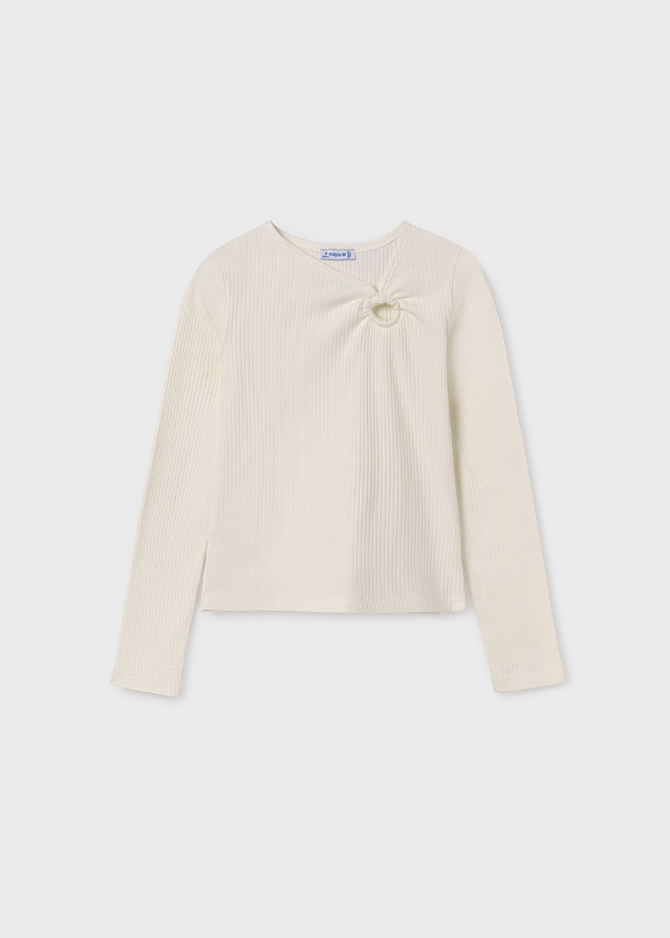 Girl Ribbed Gathered Shirt