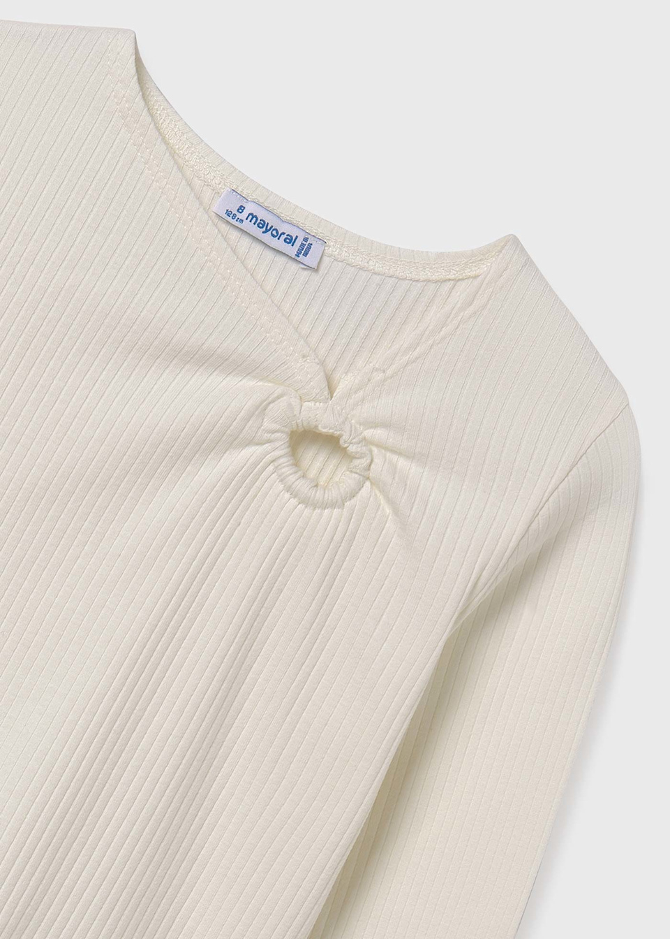 Girl Ribbed Gathered Shirt