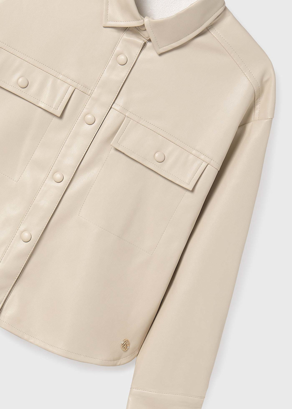 Girl Faux Leather Overshirt