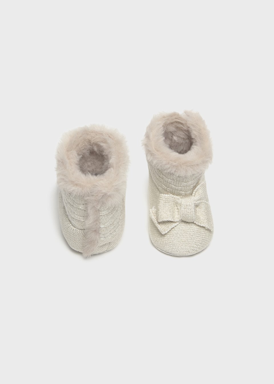 Newborn Girl Tricot Fur Boots
