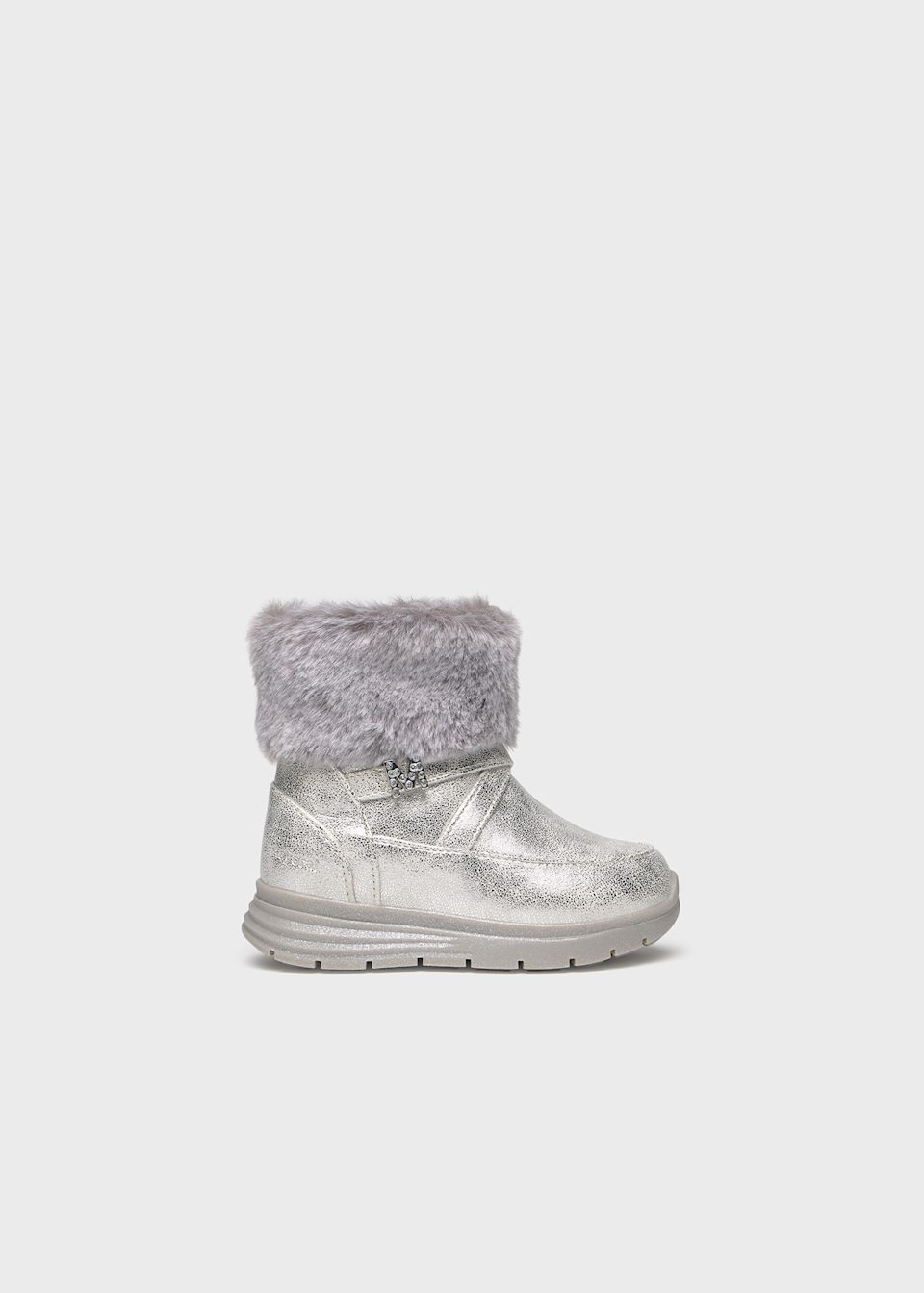 Baby Metallic Fur Ankle Boots