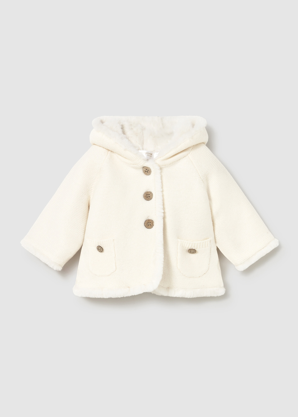 Newborn knitted jacket with fur
